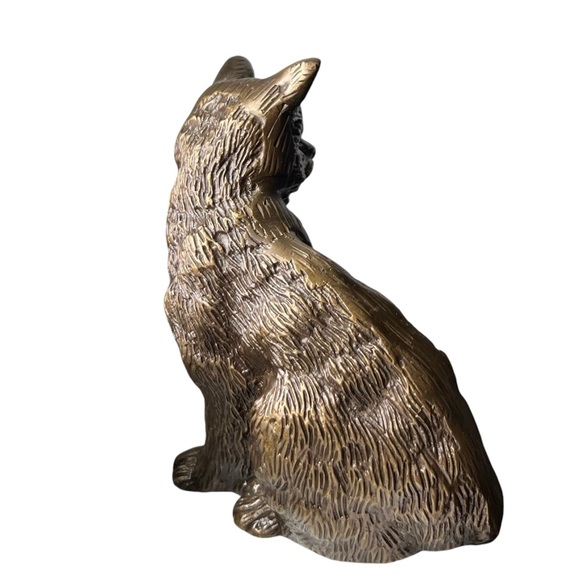 Vintage Brass Cat Kitten Figurine Statue Feline Animal Patina Detailed 4" tall - Picture 4 of 6